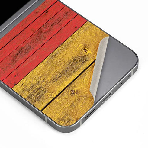German Flag Dark Wood Galaxy Z Flip6 Skin